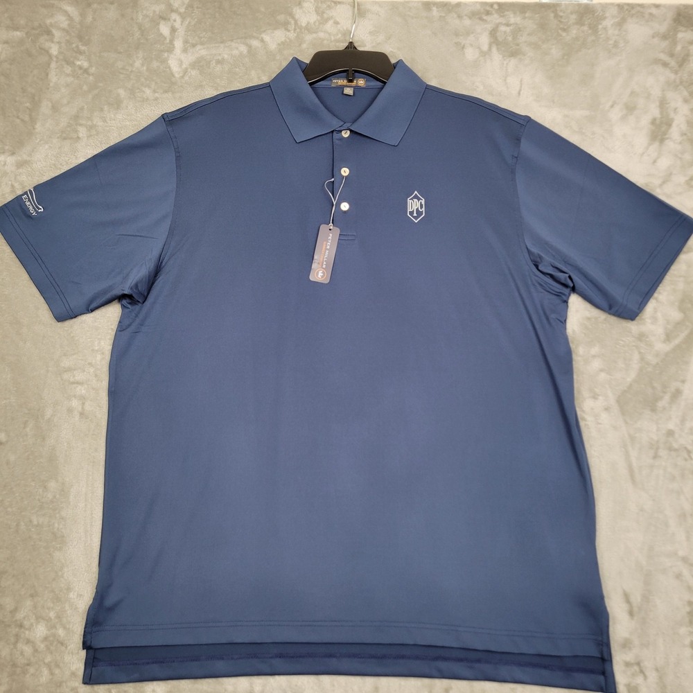 Peter Millar Summer Comfort Polo Men's XL Blue Golf Performance Shirt Logo (NWT)
